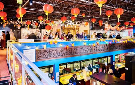 Lanterns on the ceiling of the Oriental Museum as the new lunar year is celebrated