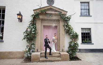 Bride and Groom at The Croft Hotel.