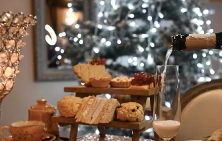 Festive Afternoon Tea with sweet and savoury treats.
