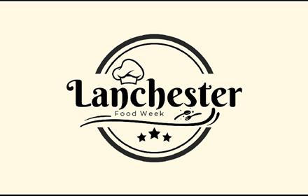 Lanchester Food Week logo showing chef's hat, spoons and stars.