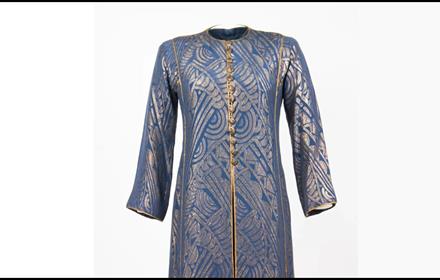 A historical French outfit on display at The Bowes Museum