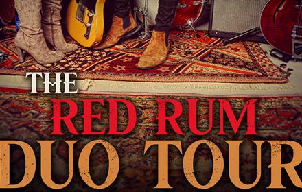 Cowboy Boots with guitars, text reads, 'Red Rum Duo Tour'