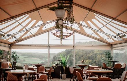 Beautiful dining area with views of the countryside