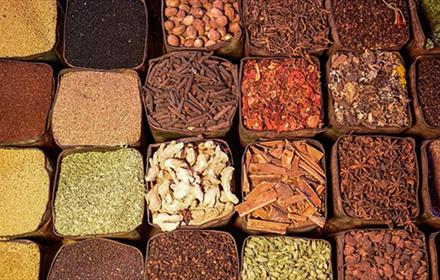 A selection of colourful spices.