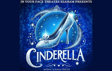 In Your Face Theatre Presents Cinderella - image of a sparkling glass slipper.