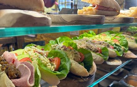 A selection of sandwiches and baguettes at Vennels Cafe in Durham City