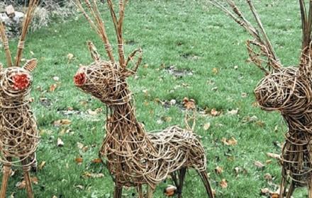 Three Reindeer made from willow