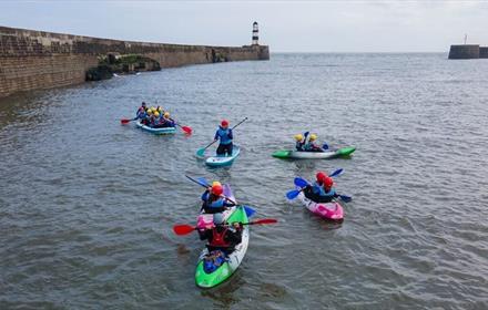 Kids Kayaking at Seaham Harbour Marina