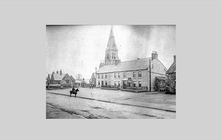 An old black and white photograph of St Mary's Church in West Rainton