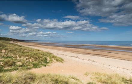 Crimdon beach on sunny day