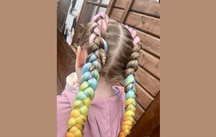 Colourful hair braids