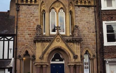 Exterior view of the front of the Masonic Hall