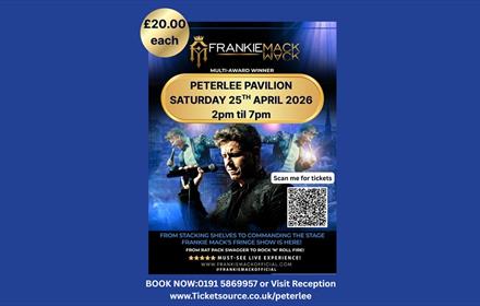 Event information with an image of Frankie Mack.