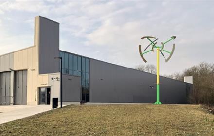 Art installation beside New Hall at Locomotion