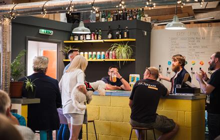 People drinking at the bar