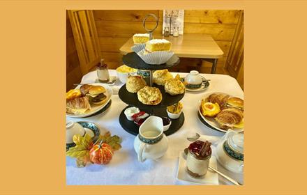 Table set with an Autumnal Afternoon Tea