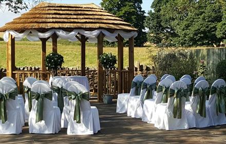 Wedding chairs set outside