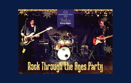 rock band, Rock Through the Ages written in yellow text.