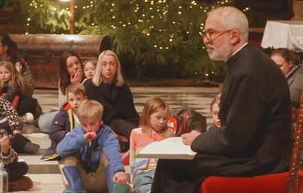 Adults and children attending the St Nicholas service at Durham Cathedral