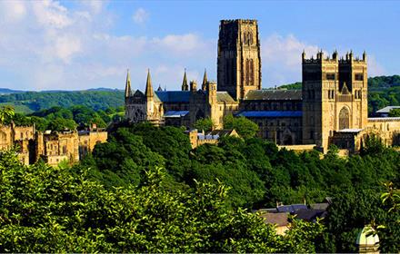 Durham World Heritage site, Durham Cathedral, Durham Castle and surrounding woodland.