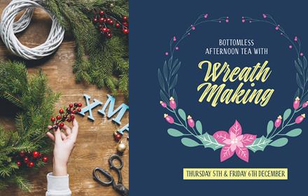 Wreath Making Bottomless Afternoon Tea advertising poster