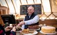 Customer being served in the Yurt Cafe