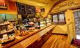 View of the serving counter inside Vennels Cafe.