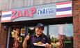 Zaap Thai's owner, Ban, standing outside of Zaap Thai Durham