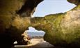 Rock formation and beach