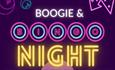 The wording Boogie & Bingo night in colourful letters