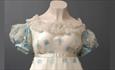 Period dress displayed at The Bowes Museum