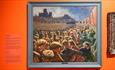 Close up of Norman Cornish's 'The Big Meeting 1947' at The Bowes Museum' s Kith and Kinship exhibition. Credit Claire Collinson Photography
