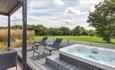 A hot tub at a coastal lodge