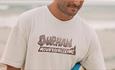 This Legacy t-shirt in Natural features the original Durham Mountaineering logo print on the chest. This garment is unisex, made with organic cotton