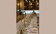 A long table set for dining at Wynyard Hall - photograph by Helen Russell Photography