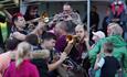 Musicians playing brass instruments