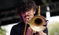 Man playing a trombone