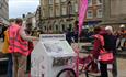 Durham Pointers helping visitors in Durham Market Place