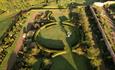Aerial view of the gardens at Wynyard Hall