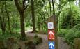 Signpost to cycling track
