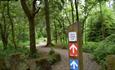 Signpost to cycling track