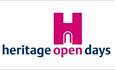 Heritage Open Days logo in pink and blue.