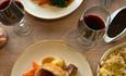 Two plates of food
