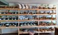 Shelving with products available to buy