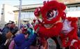 Traditional Chinese Lion dance in Millennium Place, Durham City