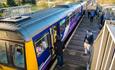 Passengers boarding the The Bishop Line train at Newton Aycliffe