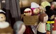 Peg dolls on display at Durham Town Hall.