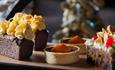 A plate of desserts, festive afternoon tea at Seaham Hall