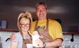 A Seaham Food Festival trader two people with a milkshake