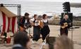 Band playing on Seaham beach at festival